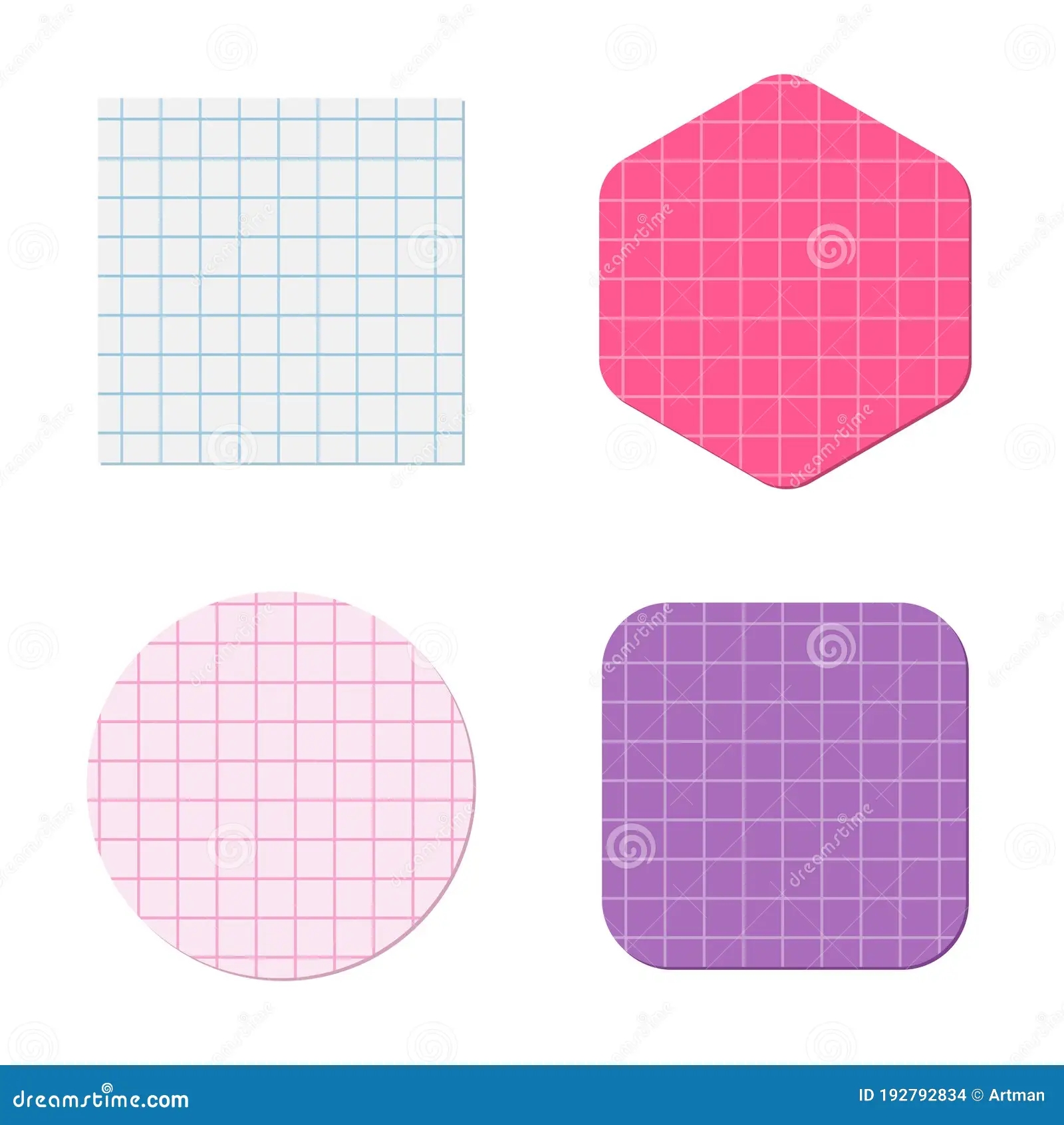 Geometric Shapes Cut Out Of Squared Graph Paper Stock Vector Illustration Of Geometrical Round 192792834