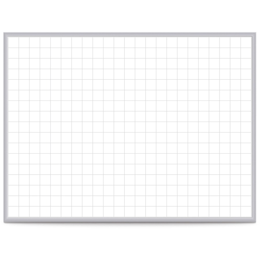 Ghent Grid Whiteboard 48 4 Ft Width X 36 3 Ft Height White Steel Surface Satin Aluminum Frame Rectangle Horizontal Magnetic Grid Pattern Stain Resistant 