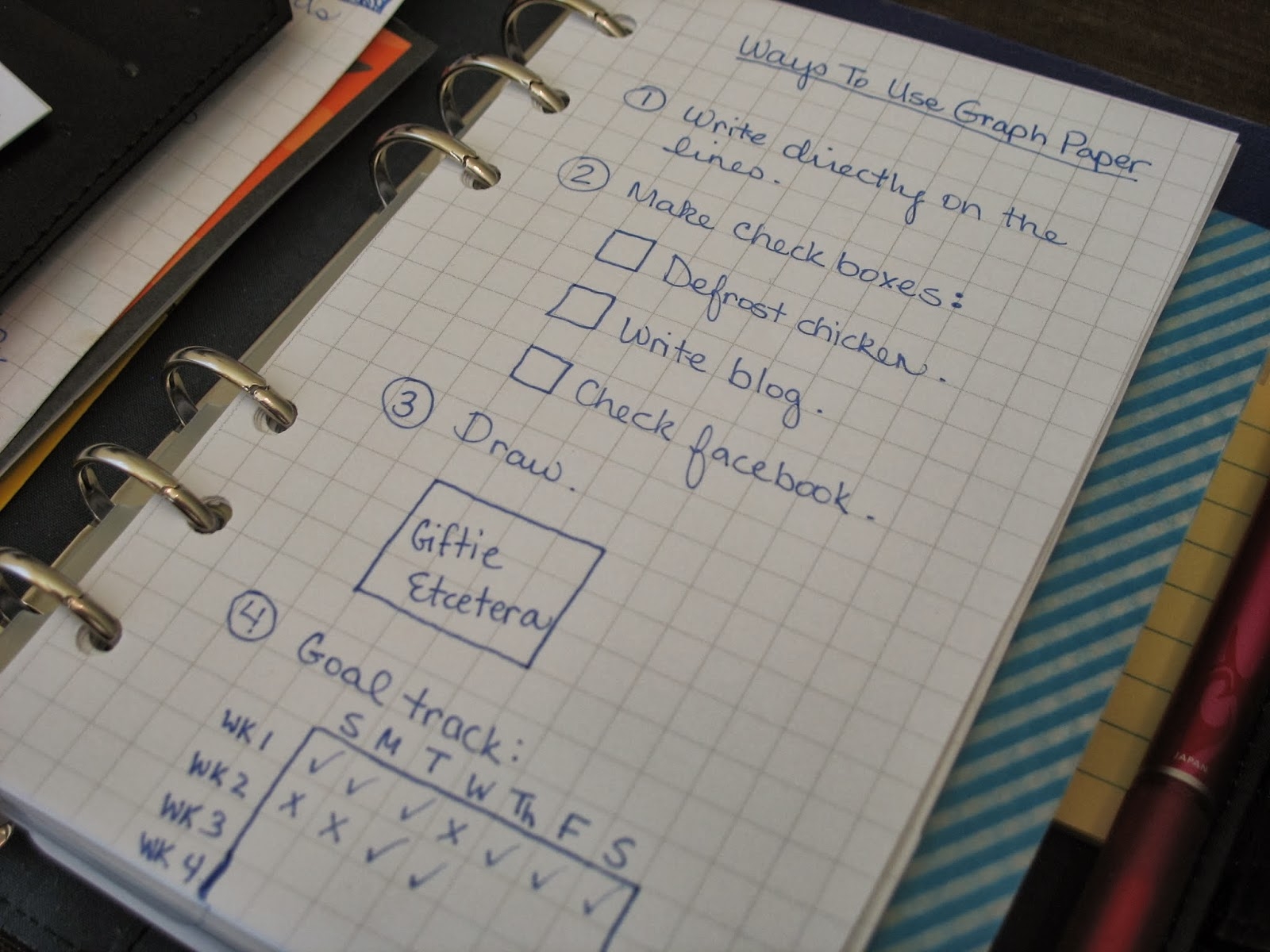 Giftie Etcetera DIY Planner Notepads Using Graph Paper Printables