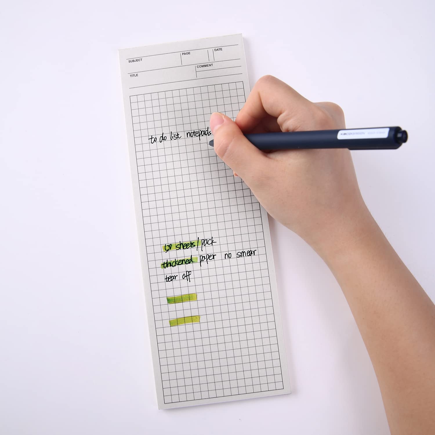 GINCEVHY 4 Pack Graph Paper Notebook 9 8 3 5 Inches Long Strip Notepad Personalized Memo Pads For Planning Tasks Appointments Reminders Home Office 50 Sheets Per Note Pads Grid Amazon Office Products