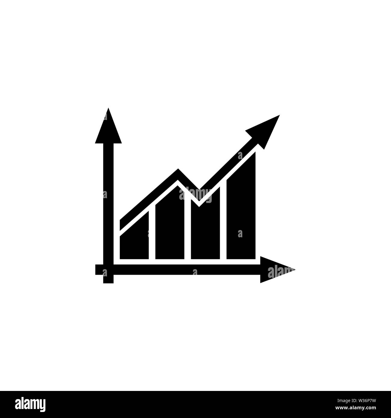 Graph Chart Flat Vector Icon Simple Black Symbol On White Background Stock Vector Image Art Alamy