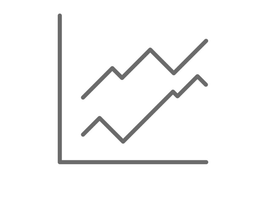 Graph Data Analysis Icon With Black Outline Style Vector Image