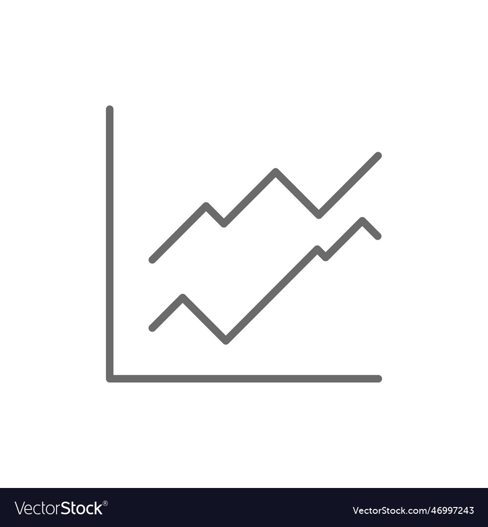 Graph Data Analysis Icon With Black Outline Style Vector Image