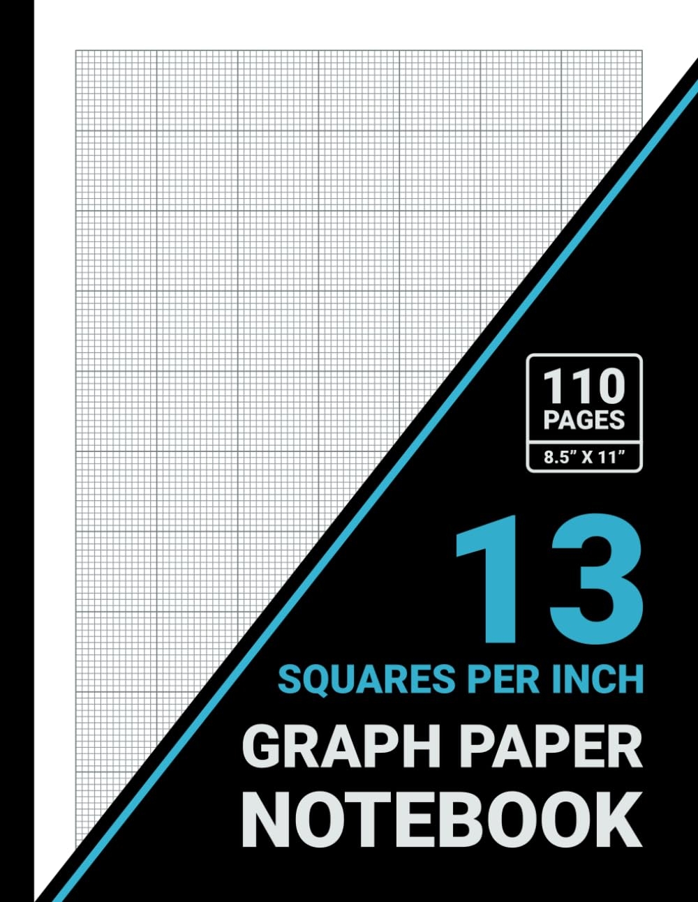 Graph Paper 13 Squares Per Inch Notebook 1 13 Inch Squares 13x13 Grid Graph Paper For Math Science Engineering Students Teachers 8 5 X 11 110 Pages Black Cover Publishers Sachi Amazon Books
