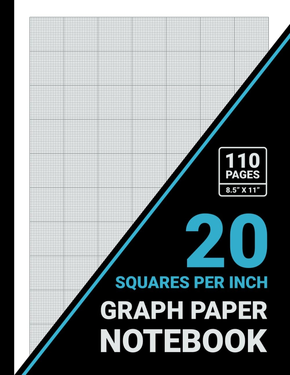 Graph Paper 20 Squares Per Inch Notebook 1 20 Inch Squares 20x20 Grid Graph Paper For Math Science Engineering Students Teachers 8 5 X 11 110 Pages Black Cover Publishers Sachi Amazon Books