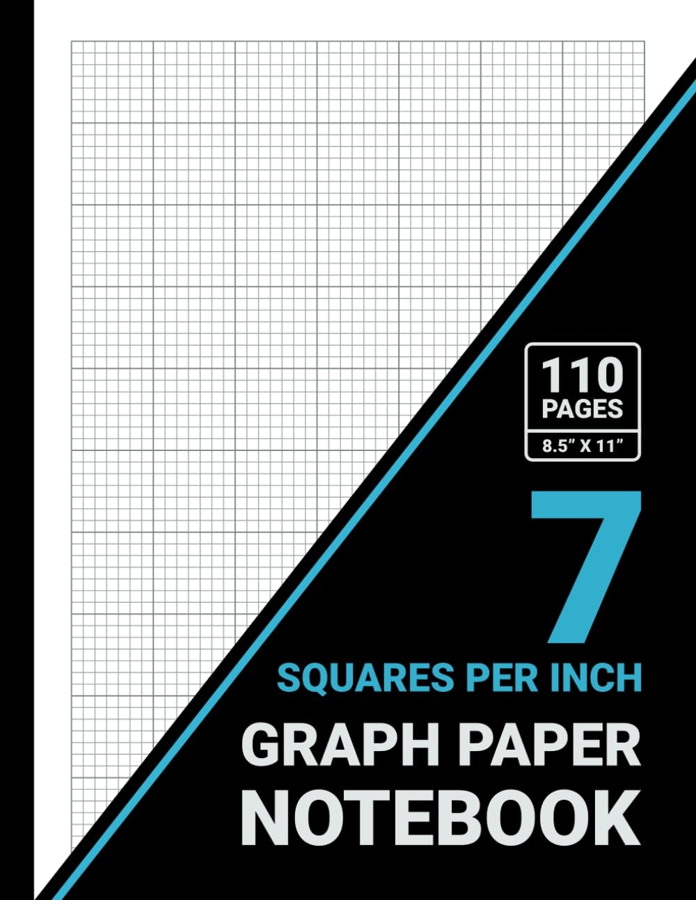 Graph Paper 7 Squares Per Inch Notebook 1 7 Inch Squares 7x7 Grid Graph Paper Pad For Math Science Engineering Students Teachers 8 5 X 11 110 Pages Black Cover Publishers Sachi Amazon Books