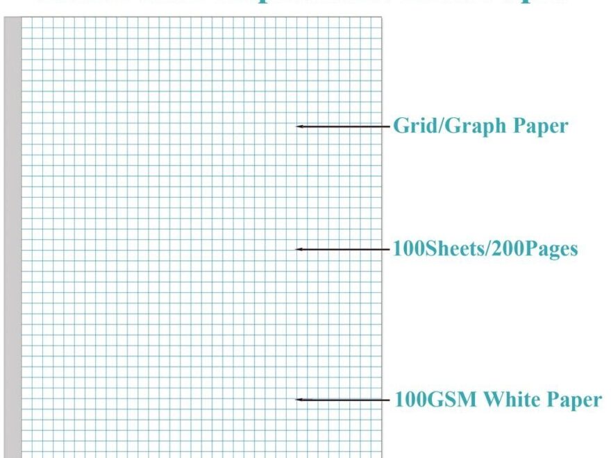 Graph Paper A4 Grid Paper 4 x4 Blue Quad Rule 100Sheets 200Pages Unpunch EBay
