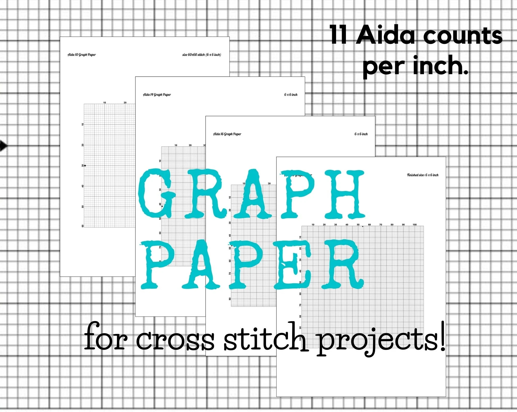 Graph Paper For Cross Stitch Needlework Embroidery Graph Paper Aida 11 Counted Cross Stitch Graph Paper Instant Download Ready To Print Etsy