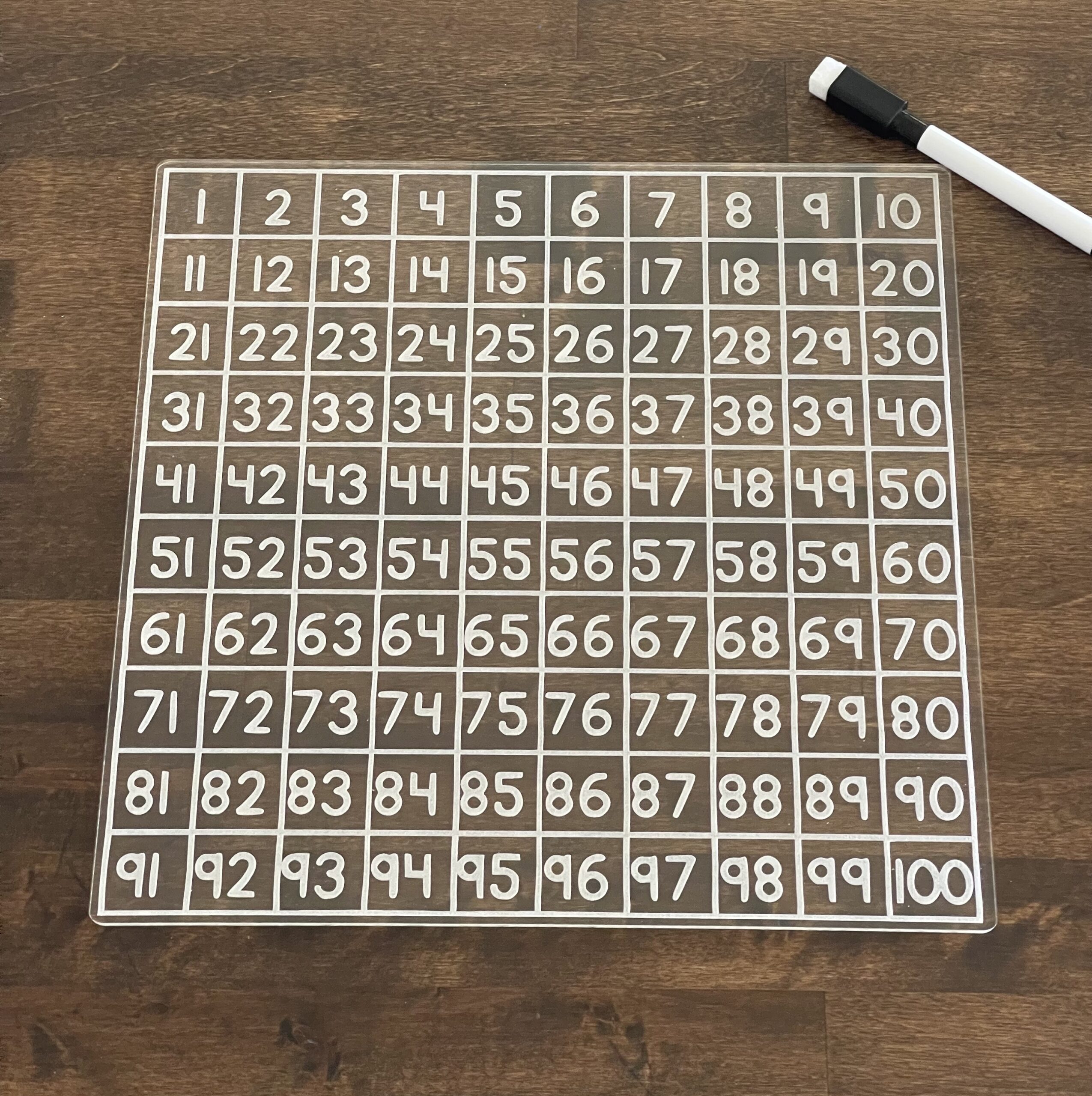 Graph Paper Math Board With 1 100 Numbers 1 X 1 Inch Boxes And 10 X 10 Size Boxes Tracing Mat Math Learning Education Etsy