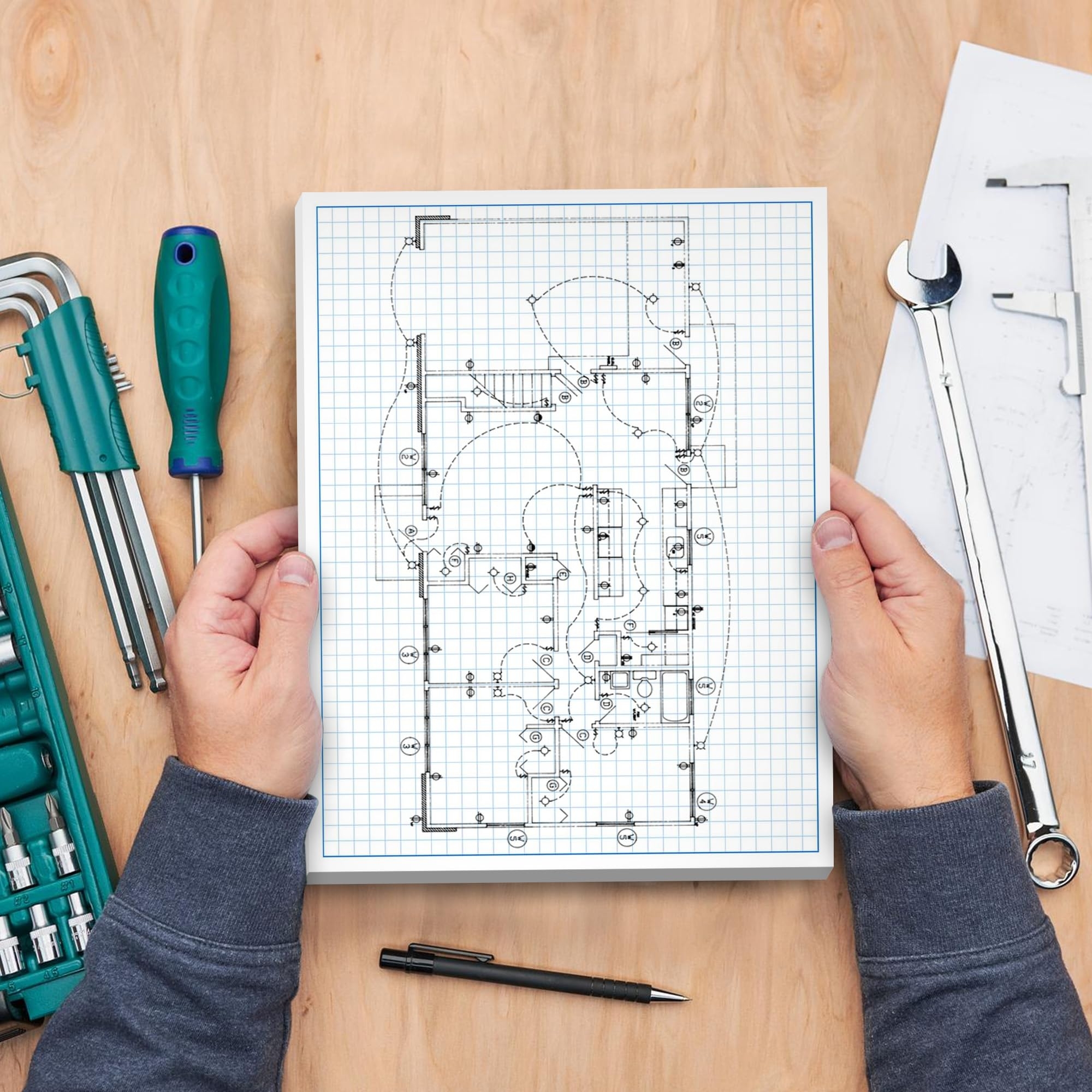 Graph Paper Notebook 8 5 X 11 11x17 Graph Paper Pad For Blueprint Drawings Drafting Engineering Large Grid Paper
