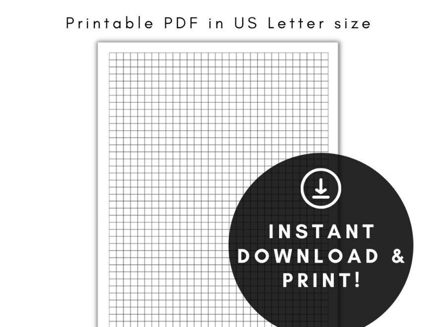 Graph Paper Printable Graph Paper Graph Paper Printable Graph Paper 4x4 4x4 Graph Paper Etsy