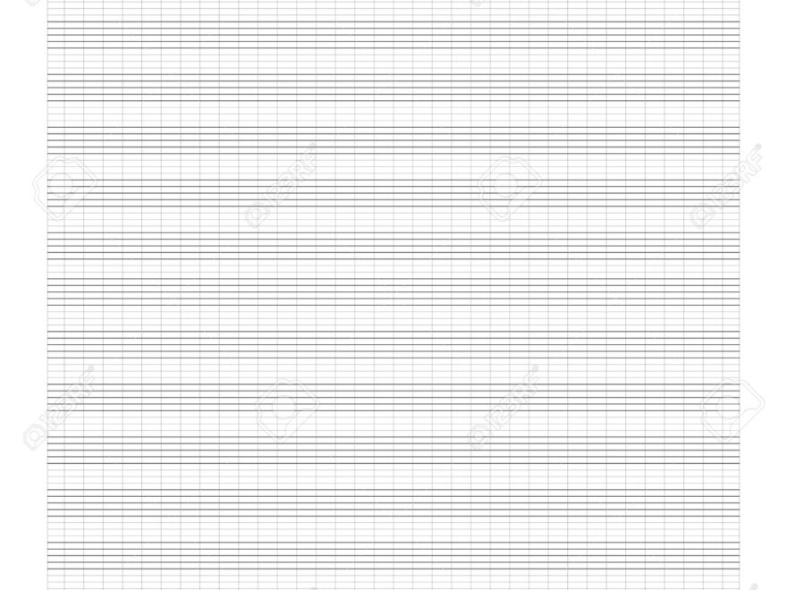 Graph Paper Printable Grid Paper With Stave On A White Background A Blank Music Sheet Paper With Staff Geometric Pattern For Composition Education School Realistic Lined Paper Blank Royalty Free SVG Cliparts