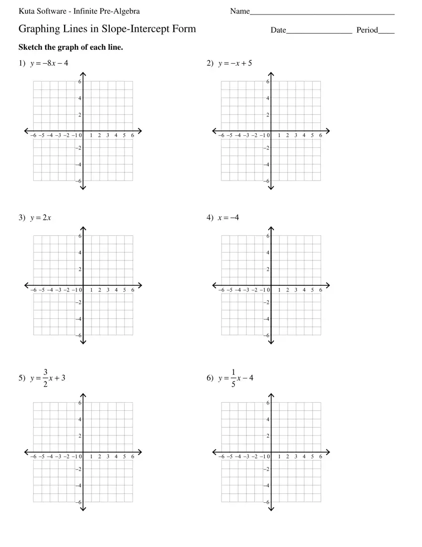 Graphing Slope Intercept Form Fill Out Printable PDF Forms Online