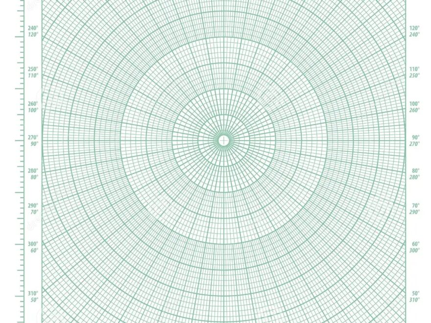 Green Polar Coordinate Circular Grid Graph Paper Stock Vector Illustration Of Degree Draft 96936636