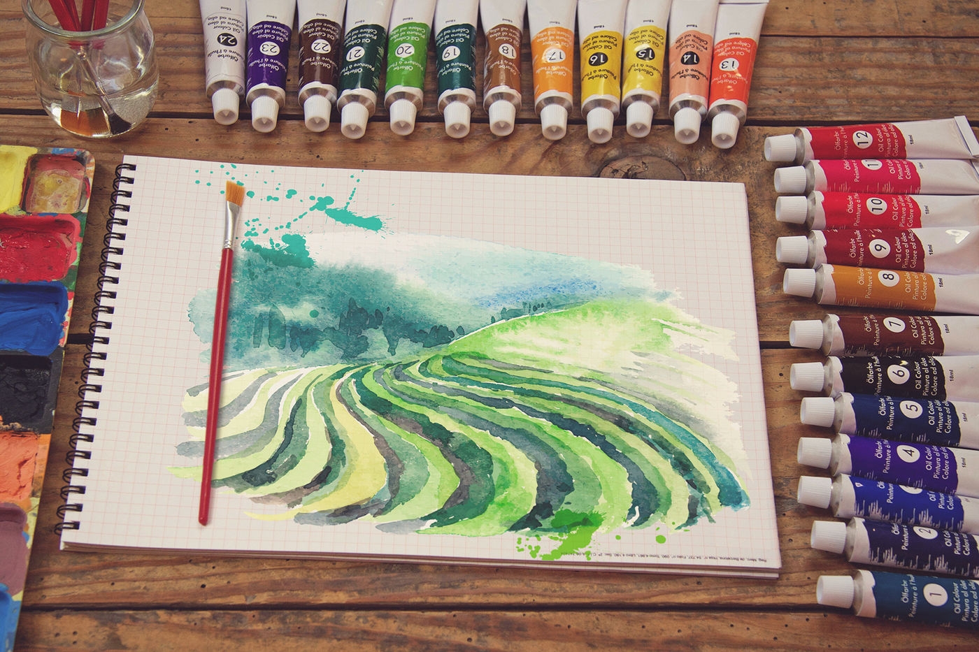 Grid Paper Notebook Paint Scene By Smart Designs TheHungryJPEG