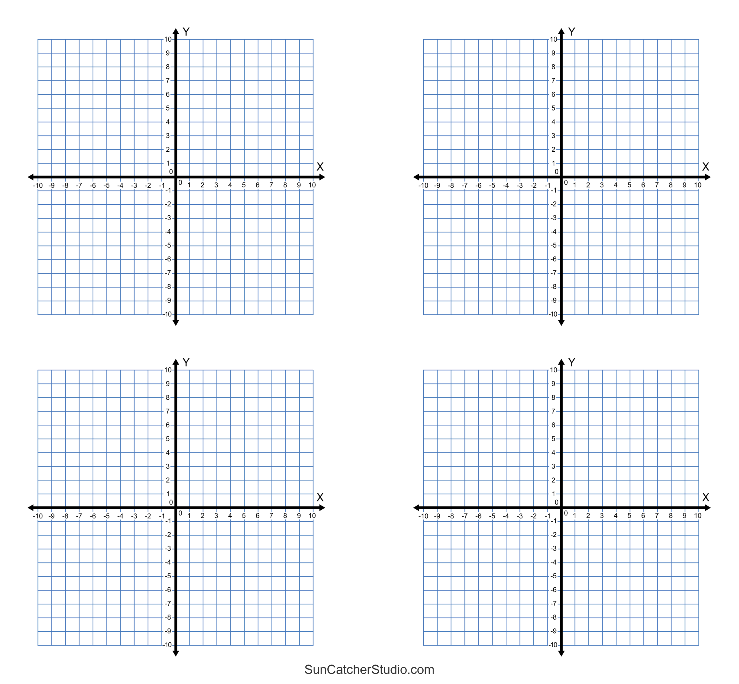 4 Quadrant Numbered Graph Paper