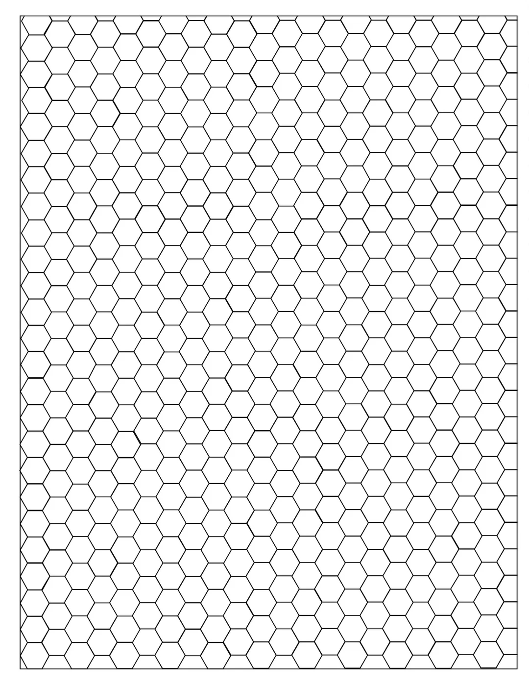 Clear Small Hexagon Graph Paper Pattern