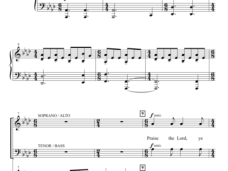 Hallelujah Praise The Lord Sheet Music For Choir SATB Soprano Alto Tenor Bass