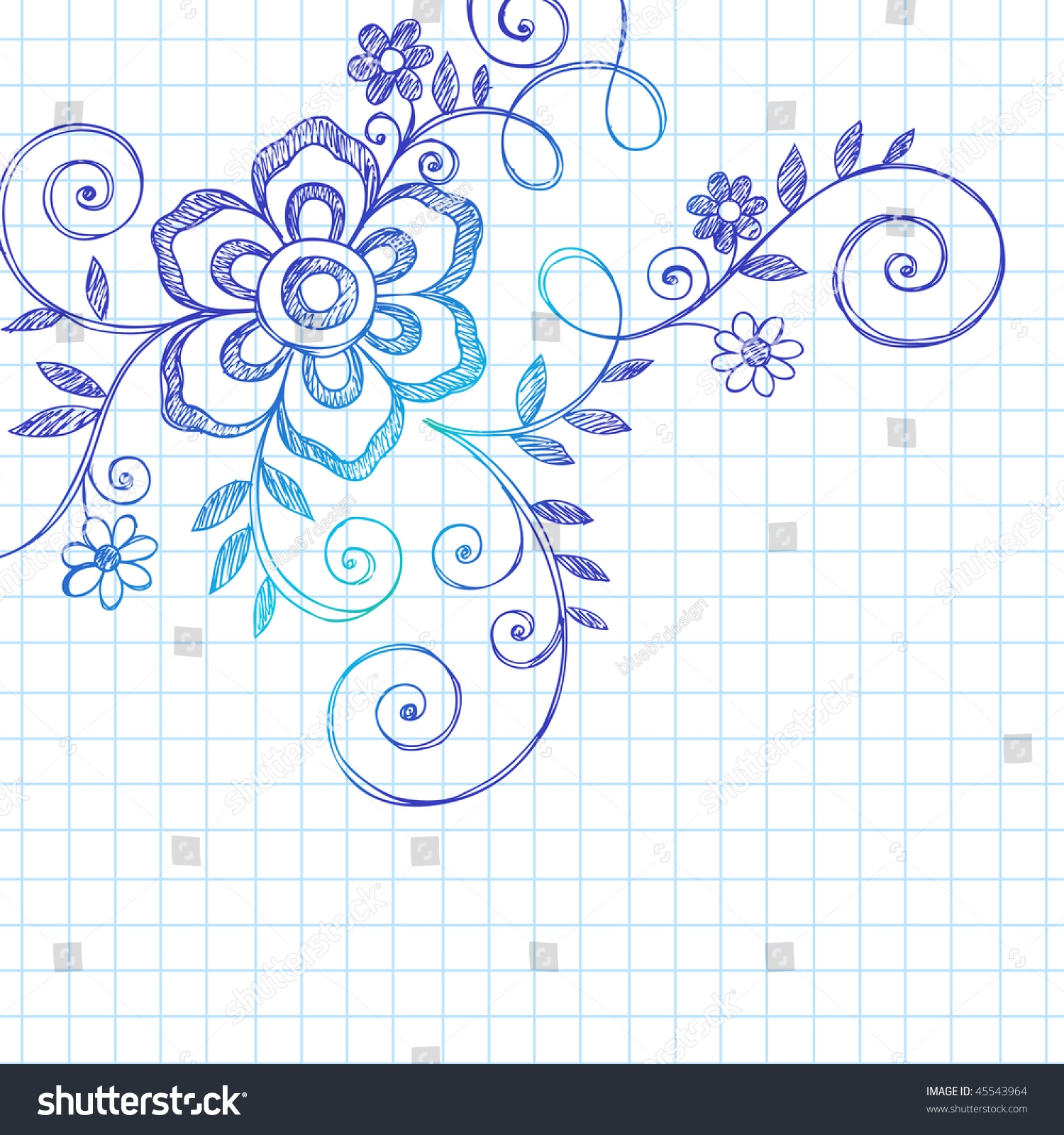 Hand drawn Abstract Flower Vines Sketchy Notebook Stock Vector Royalty Free 45543964 Shutterstock