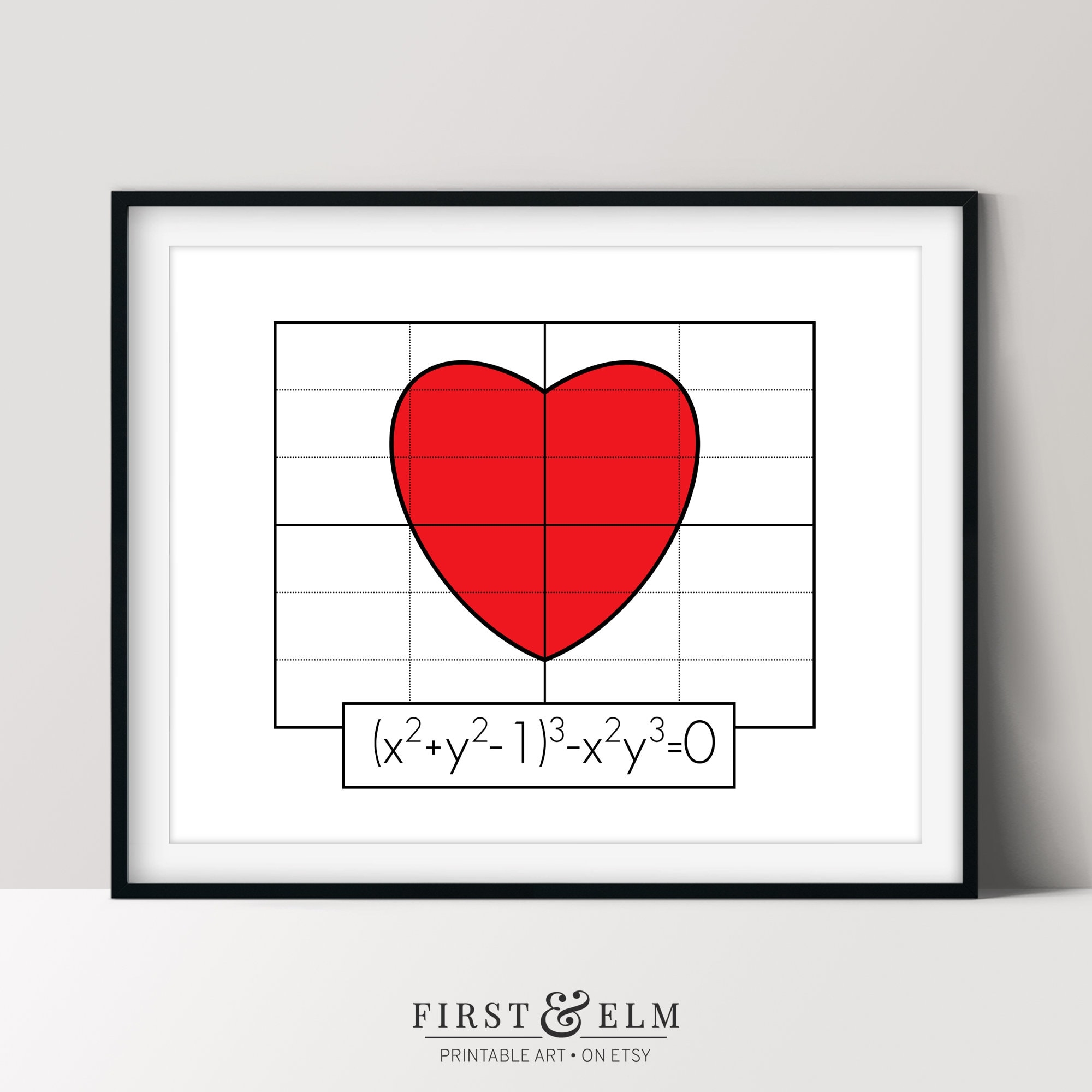 Heart Graph Equation Math Lover Poster Nerd Love Gifts Instant Download Etsy