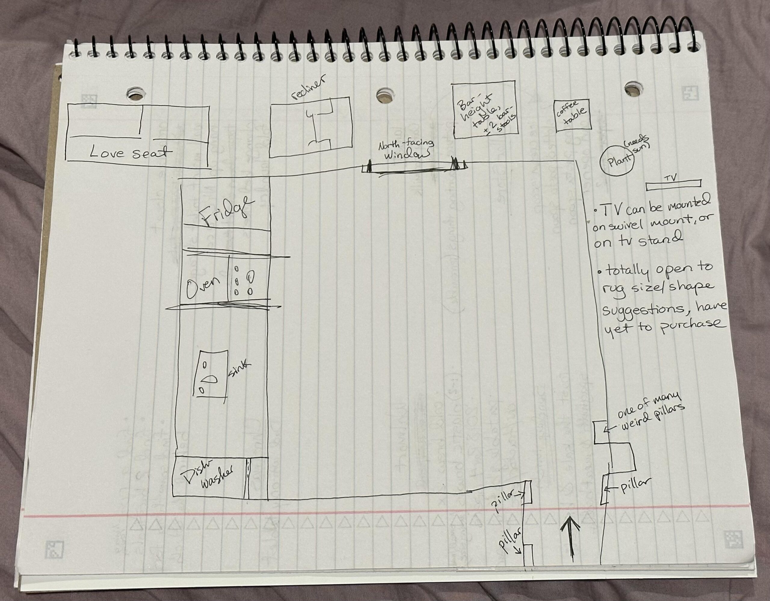 Help Me Figure Out The Layout Of The Kitchen Living All in one Room R DesignMyRoom