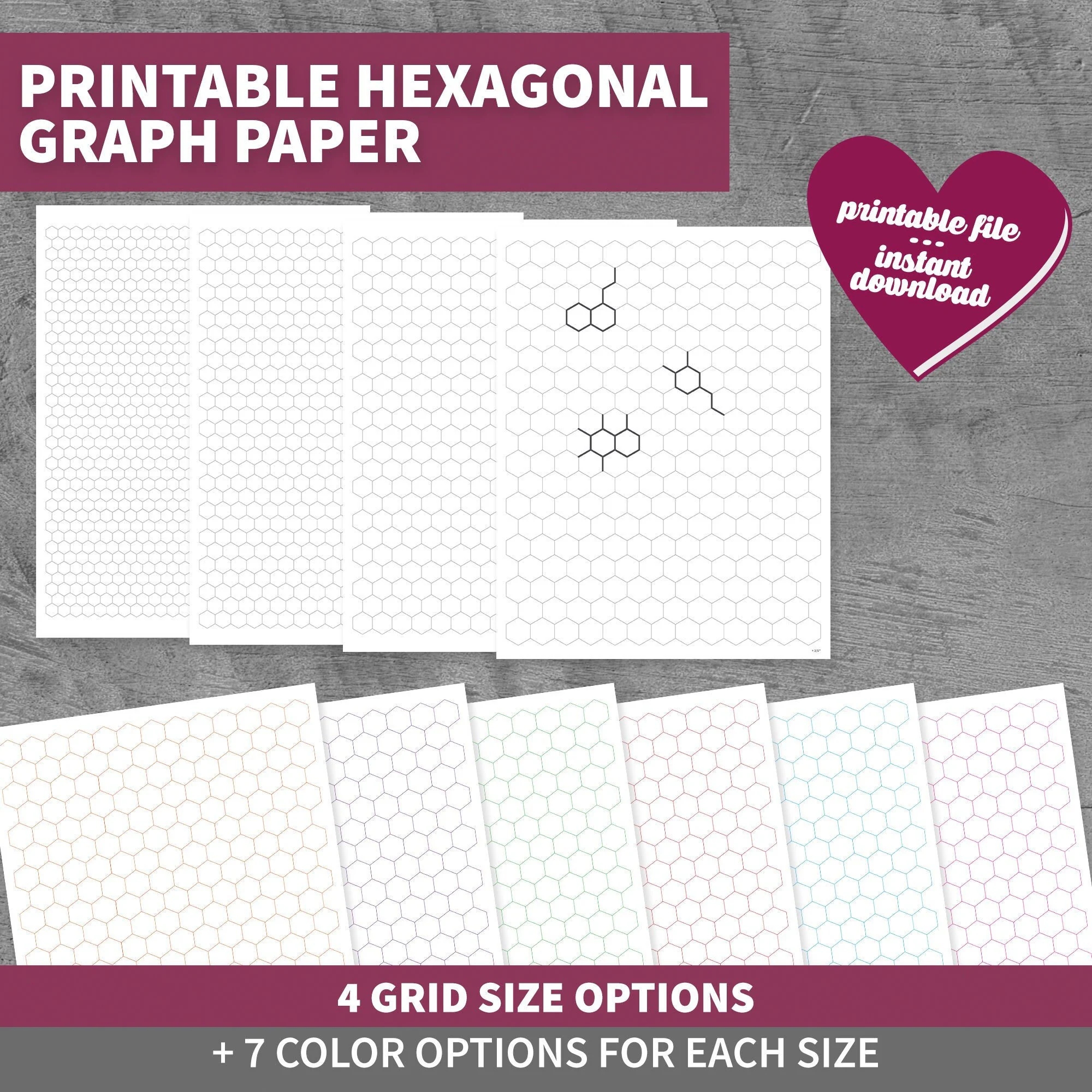 Hexagon Graph Paper Printable 8.5x11