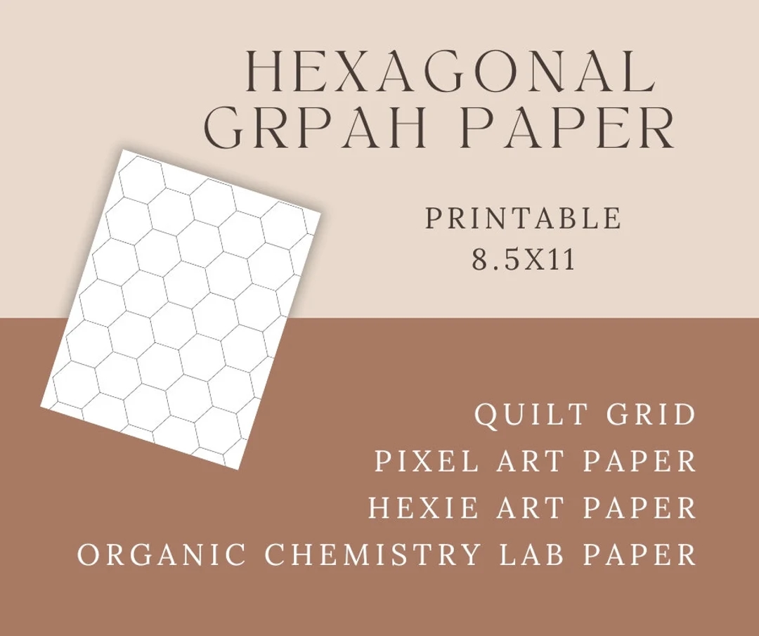 Hexagonal Graph Paper Printable 4 Sizes 5 Colors 6 Layouts 8 5x11 Organic Chemistry Lab Paper Pixel Hexie Art Quilt Patterns Etsy