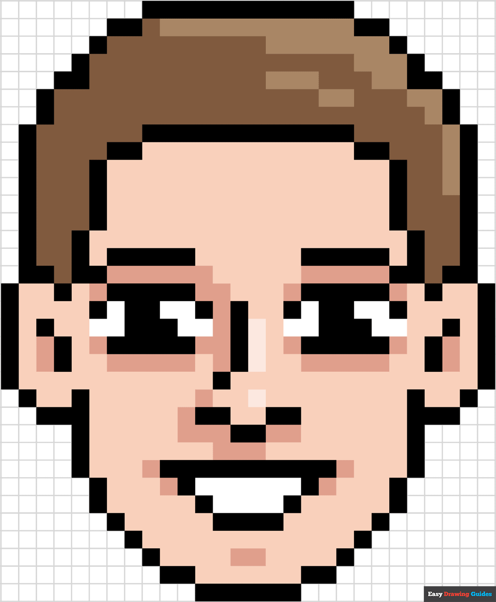 How To Draw A Face Pixel Art Really Easy Drawing Tutorial
