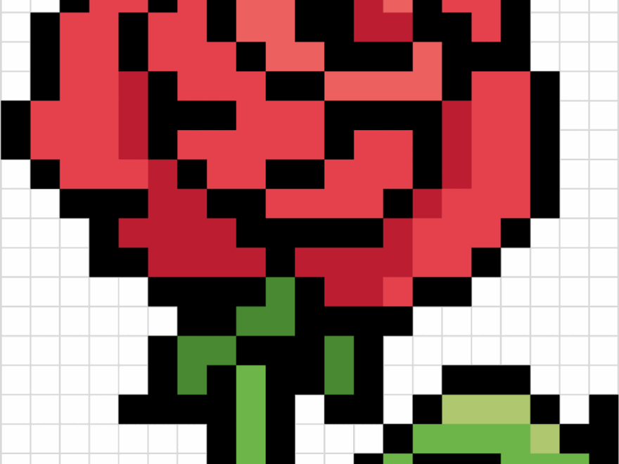 How To Draw A Rose Pixel Art Really Easy Drawing Tutorial
