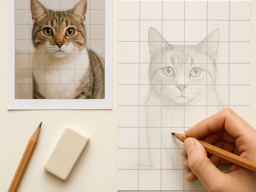 How To Draw With A Grid Simple Method For Proportions And Accuracy Mimi Panda