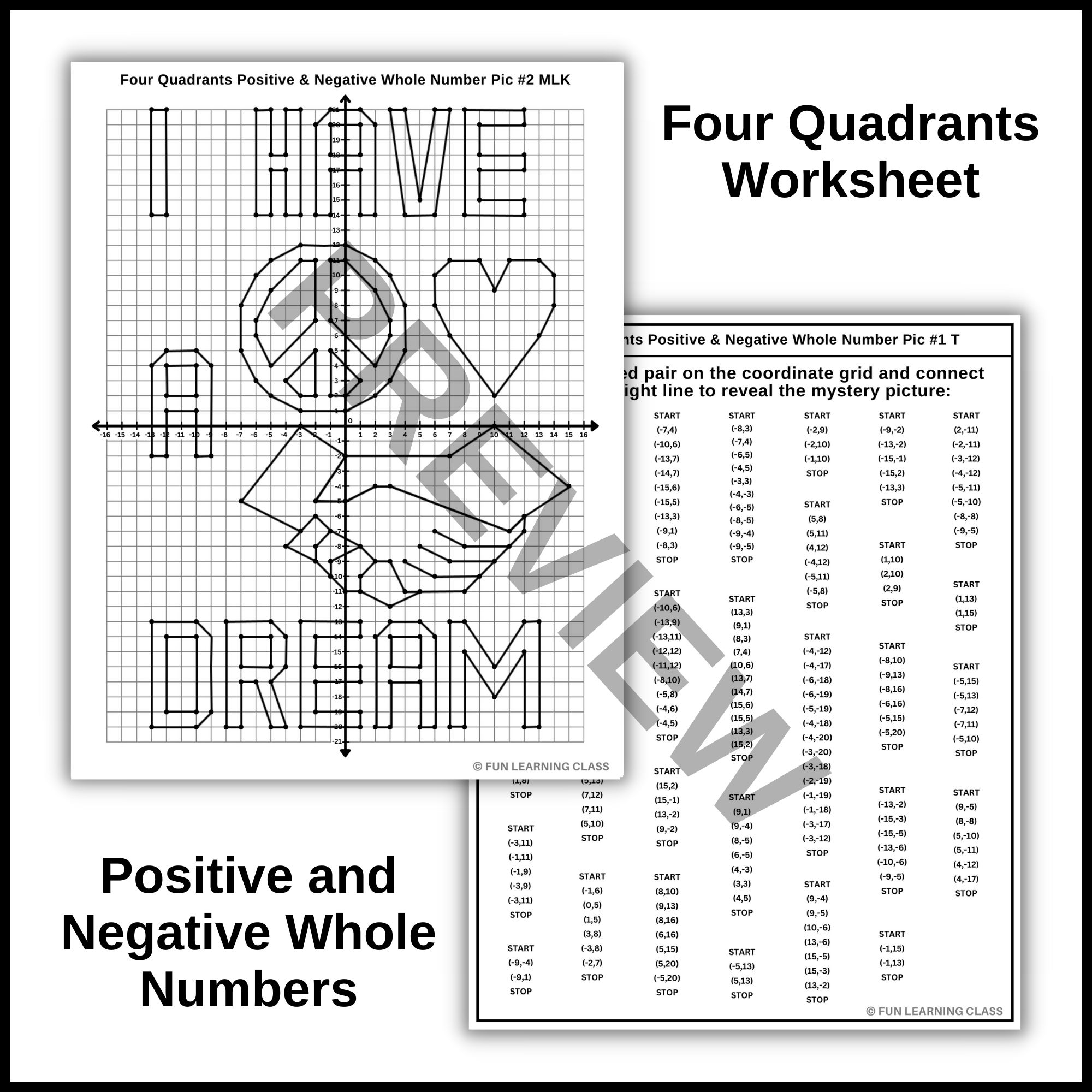 I Have A Dream MLK Coordinate Graphing Plotting Points Ordered Pairs Mystery Picture Math Drawing Made By Teachers