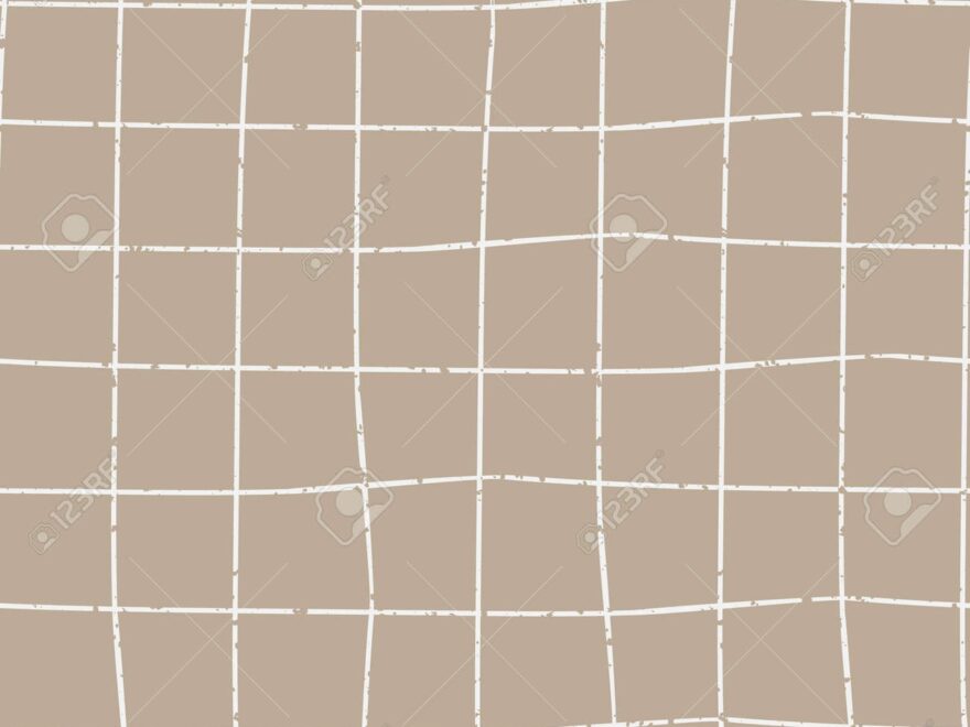 Irregular Line Vector Seamless Grid Pattern Background Notebook Graph Paper Style Hand Drawn Linear Criss Cross Design Beige Brown Backdrop Abstract Geometric Mesh Weave Effect All Over Print Royalty Free SVG Cliparts