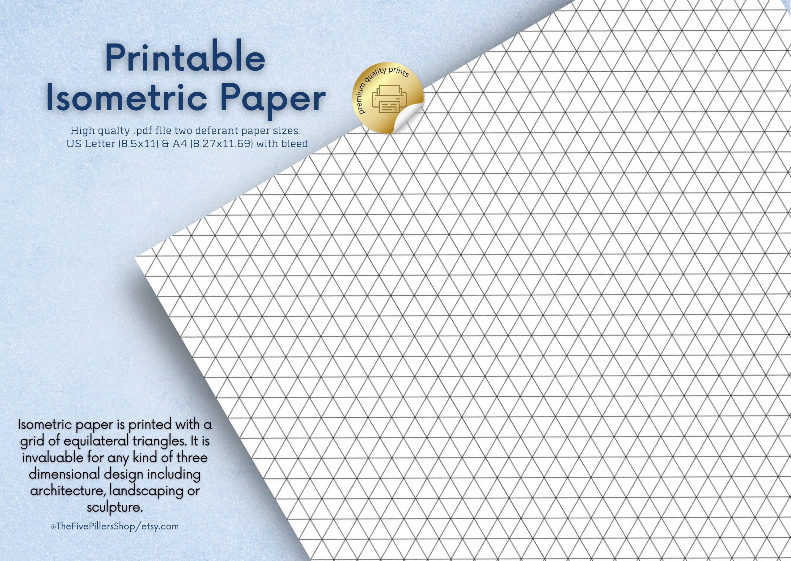 Isometric Graph Paper Printable 8.5x11