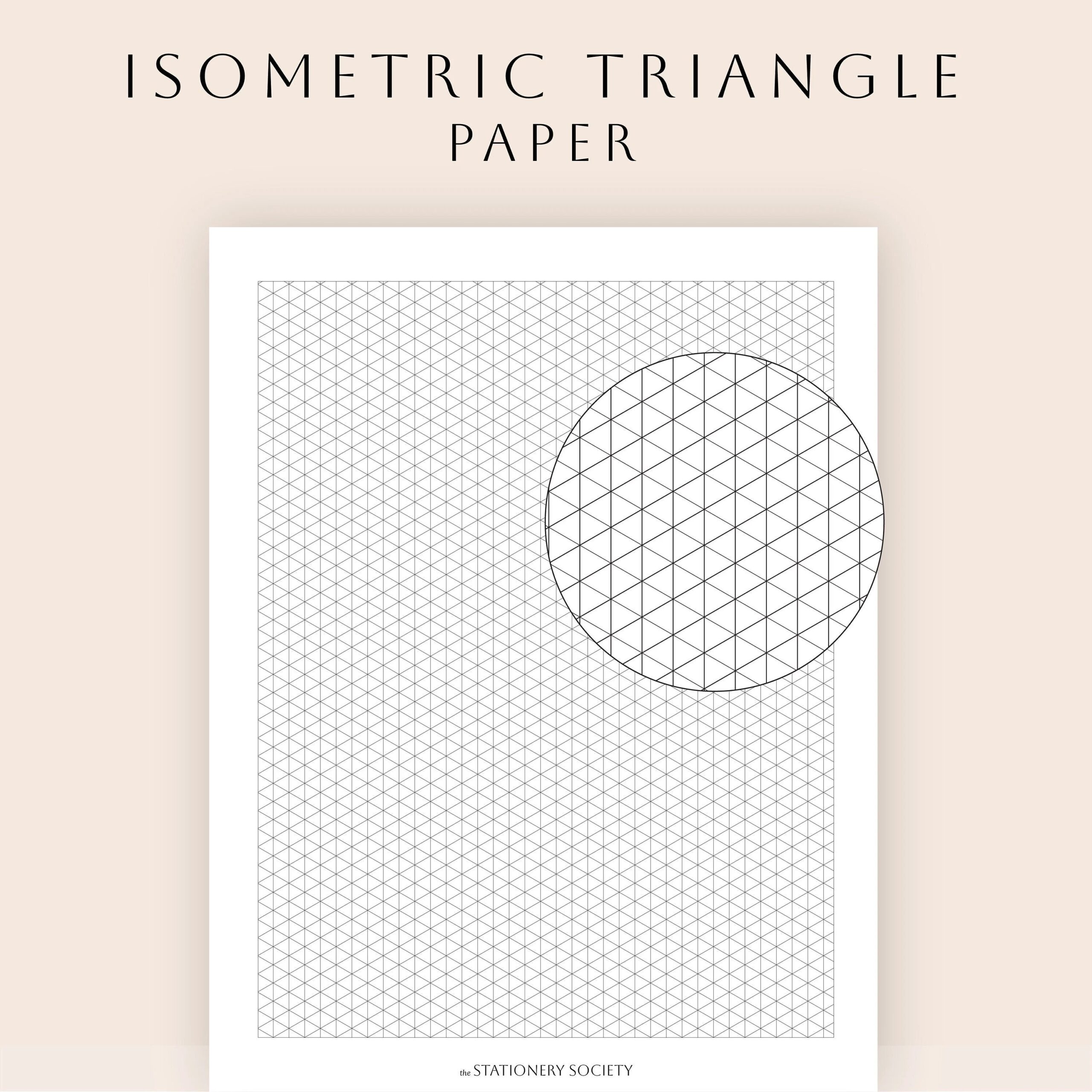 Isometric Triangle Graph Paper Printable Pdf Digital Desk Organization Tool Drawing Graphing Writing Paper Printout Stationery Society Etsy