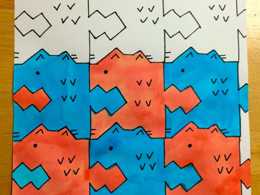 Kathy s Art Project Ideas Imagination Tesselation Escher Inspired Art Lesson