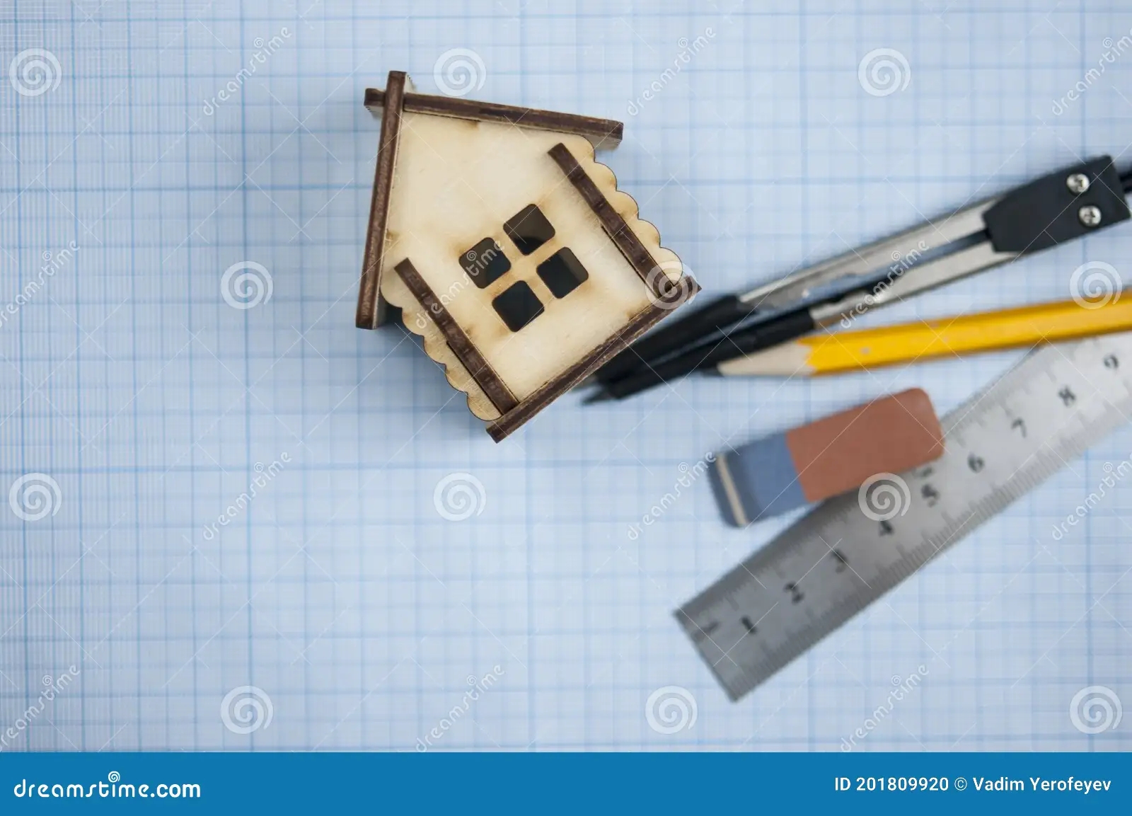 Geomety Graph Paper A House