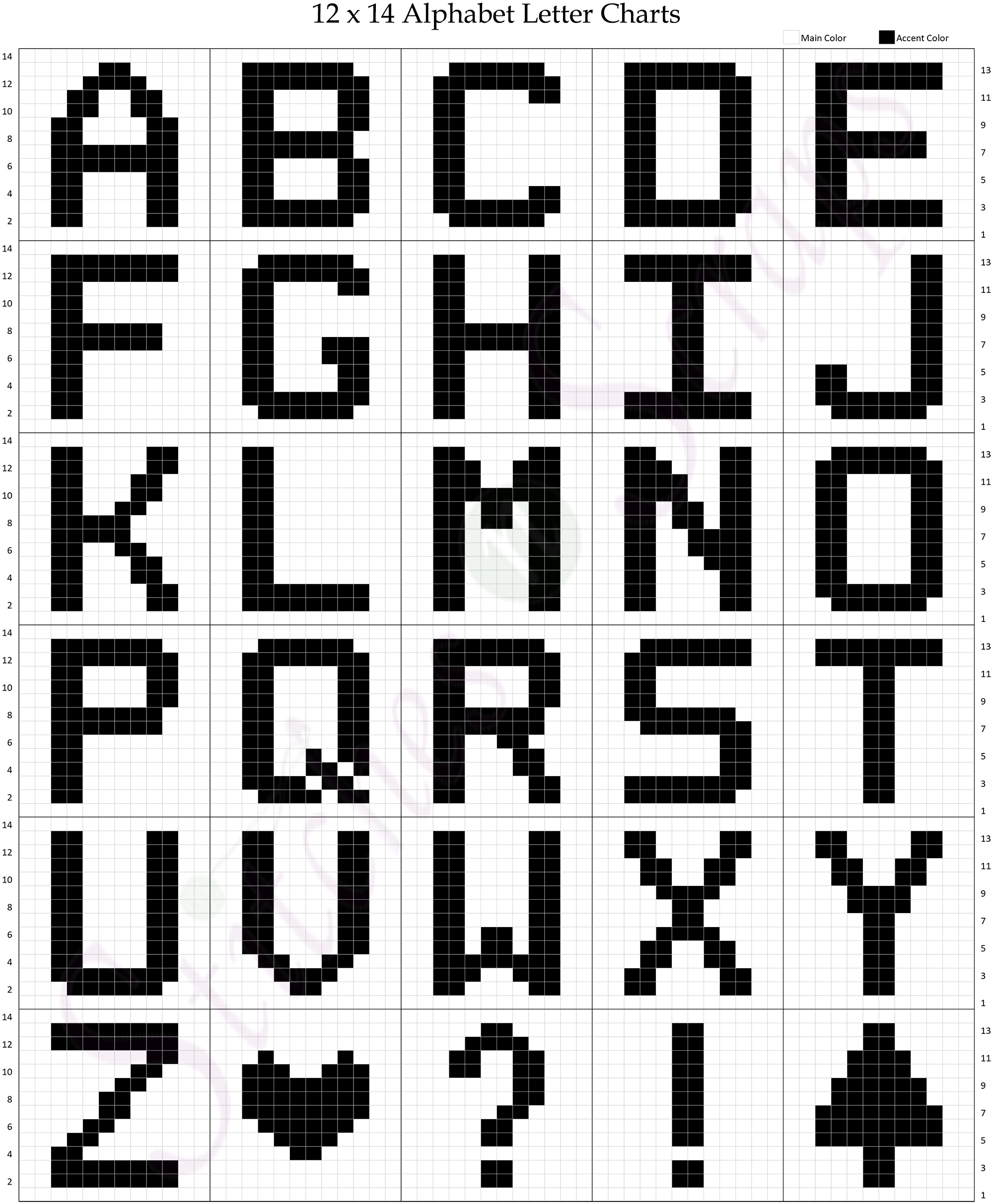 Alphabet On Graph Paper