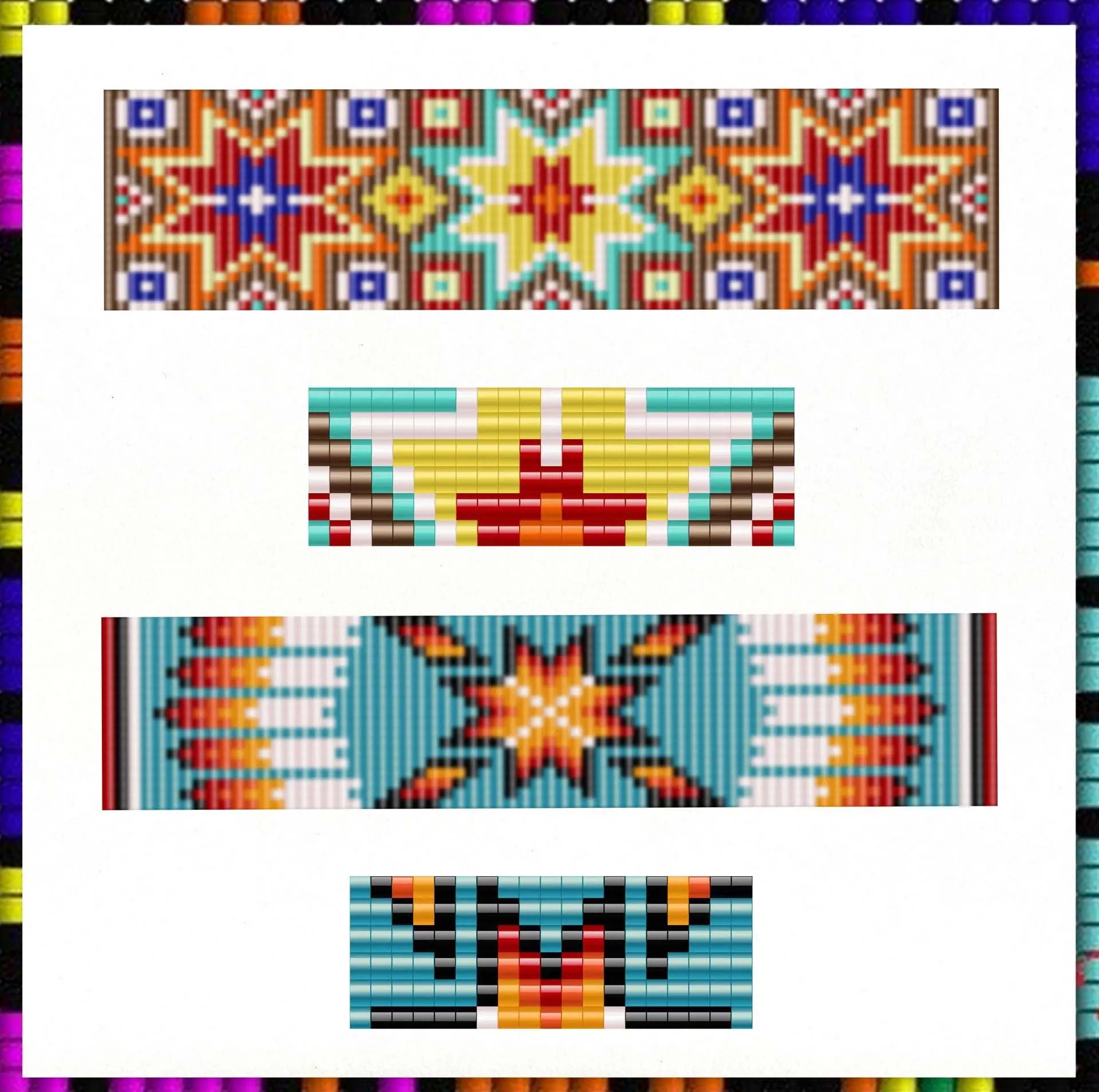 Loom Bead Bracelet Pattern Lakota Star PDF File Set Patterns