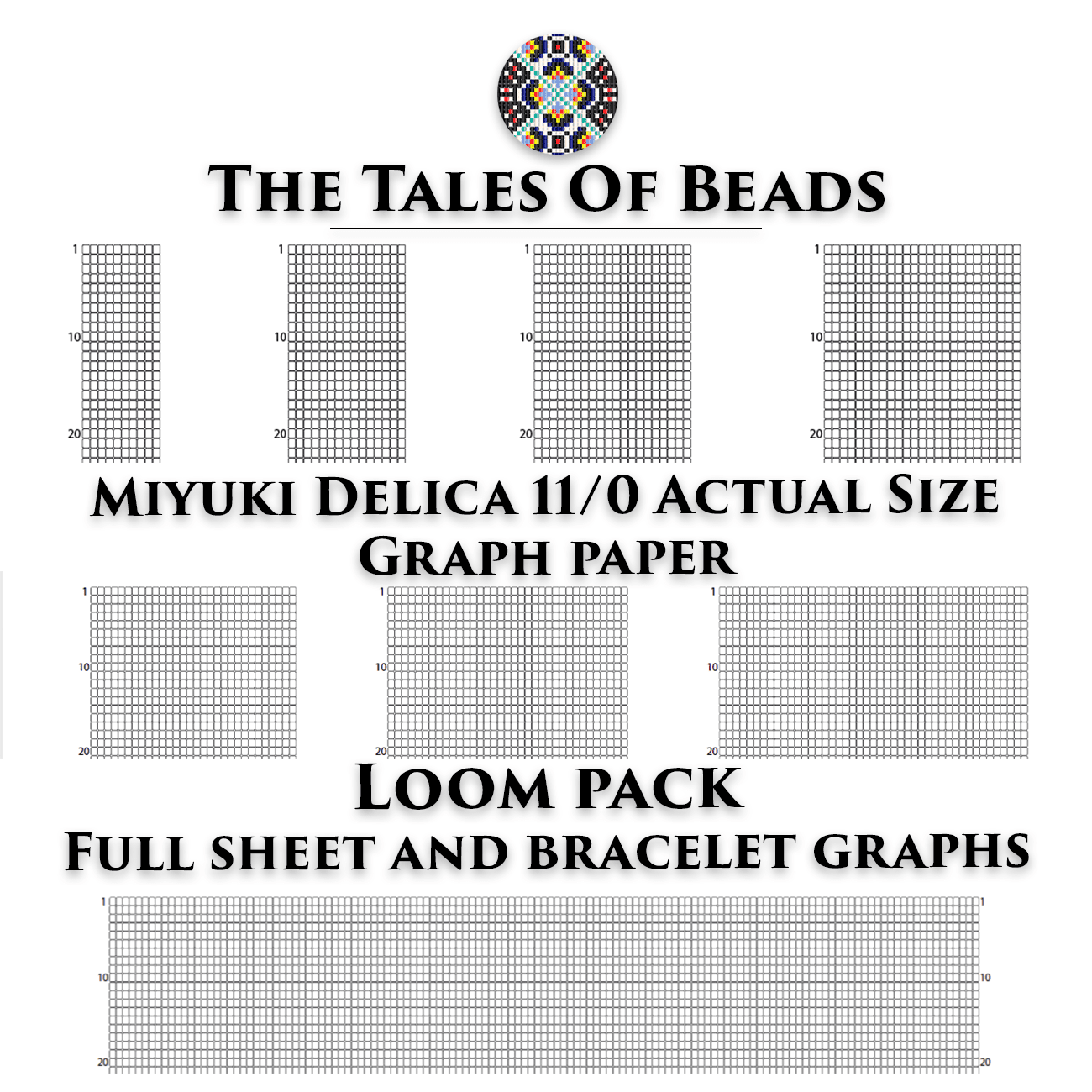 Loom Graph Paper Miyuki Delica 11 0 Actual Size Seed Bead Graph Paper Crealandia