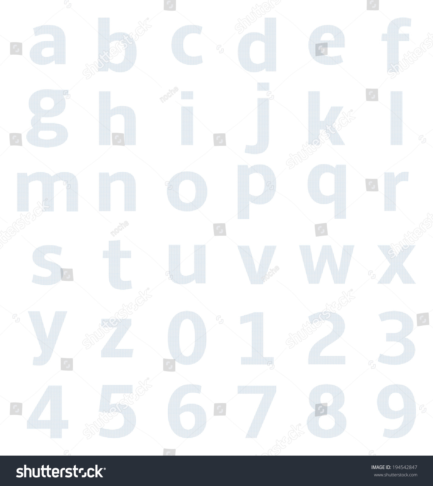 Lowercase Alphabet Graph Paper Stock Illustration 194542847 Shutterstock