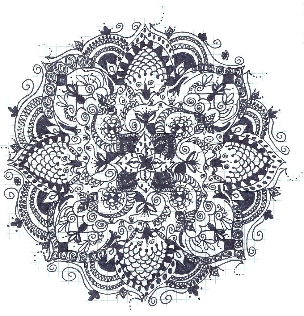 Mandala Doodle On Graph Paper I Bought Some Graph Paper To Flickr