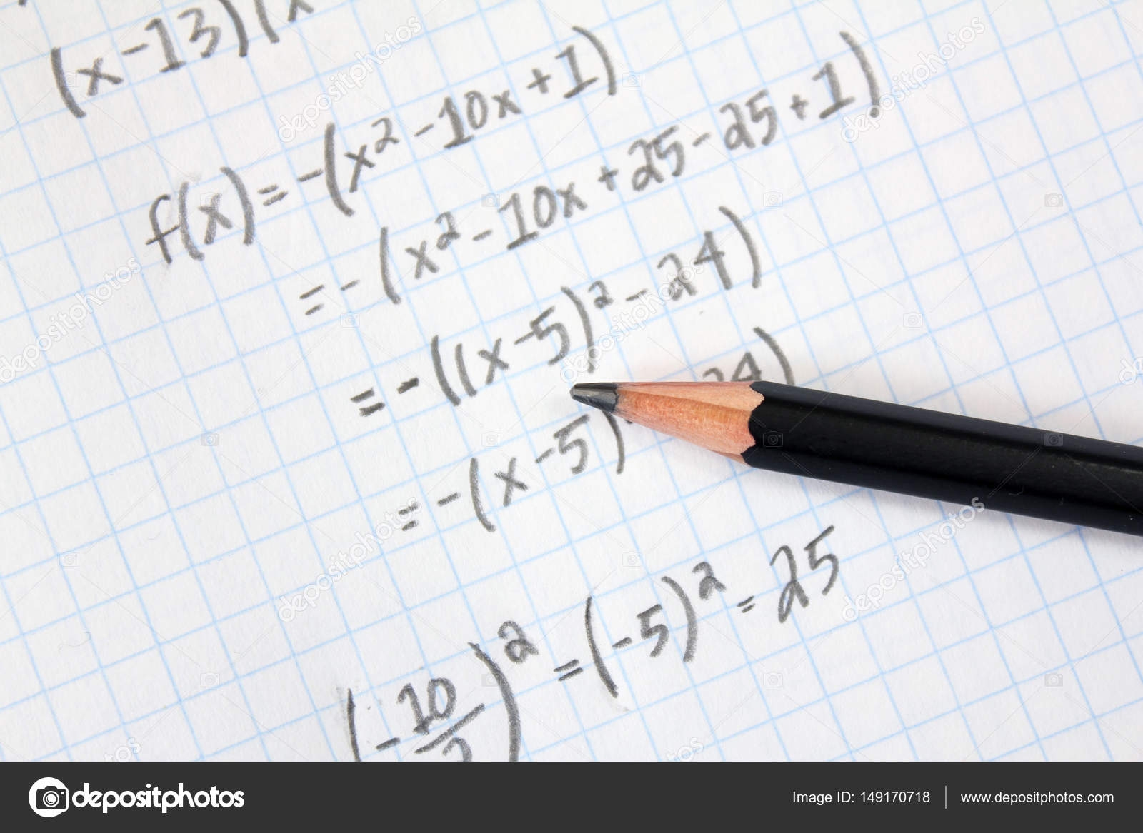 Math Problems On Graph Paper Stock Photo Rmackayphoto 149170718