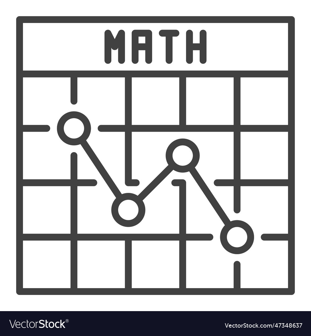 Mathematics Falling Graph Concept Line Icon Vector Image