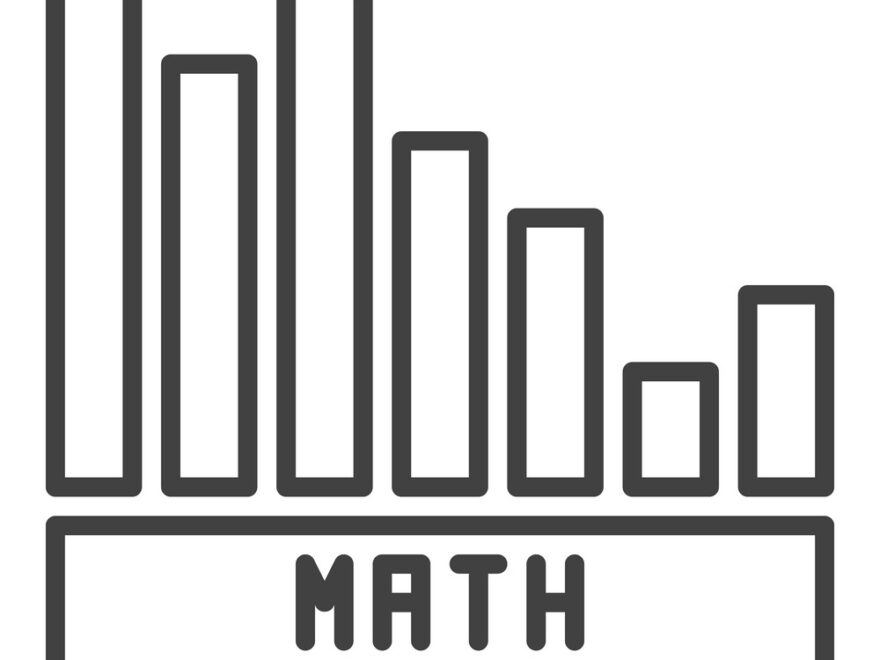Maths Science Bar Graph Concept Line Icon Or Sign Vector Image