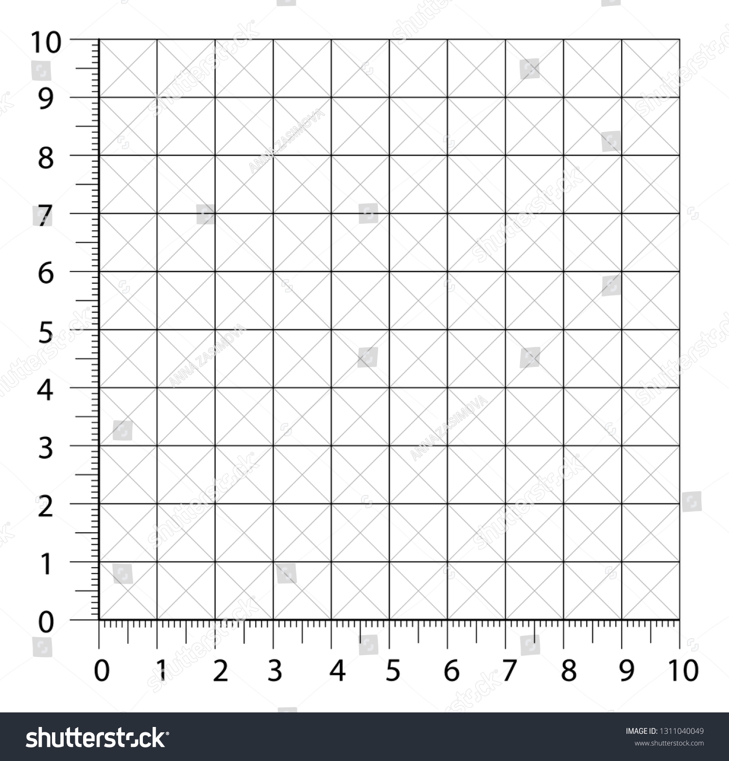 Measured Grid Graph Plotting Grid Corner Stock Vector Royalty Free 1311040049 Shutterstock