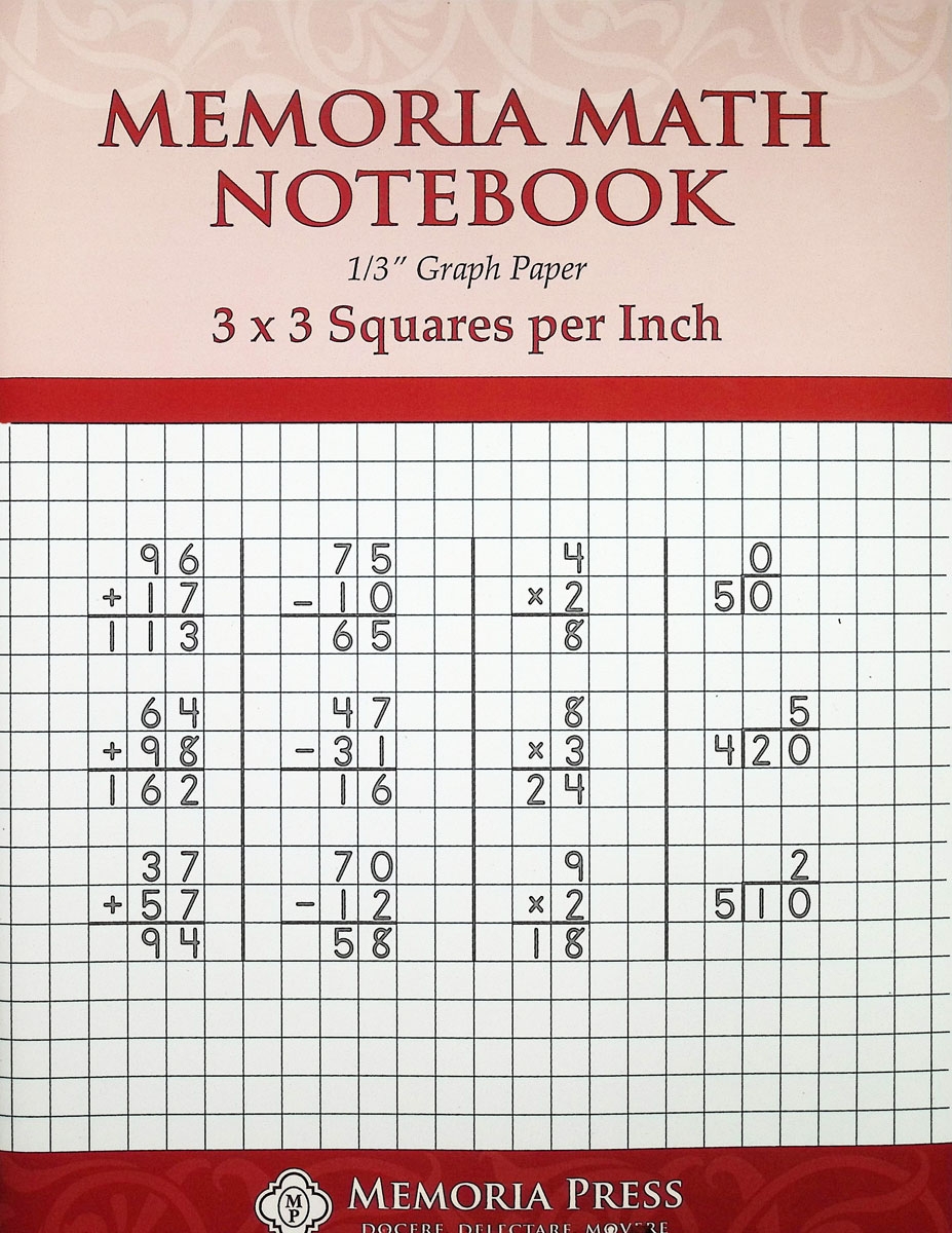 Memoria Math Notebook 1 3 Graph Paper