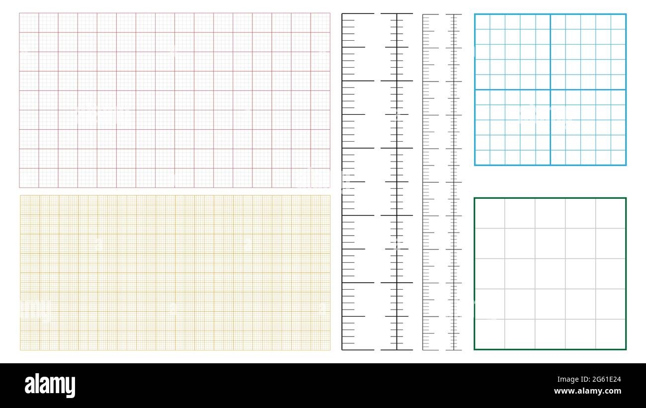 Metric Graph Paper And Corner Ruler Set Vector Stock Vector Image Art Alamy