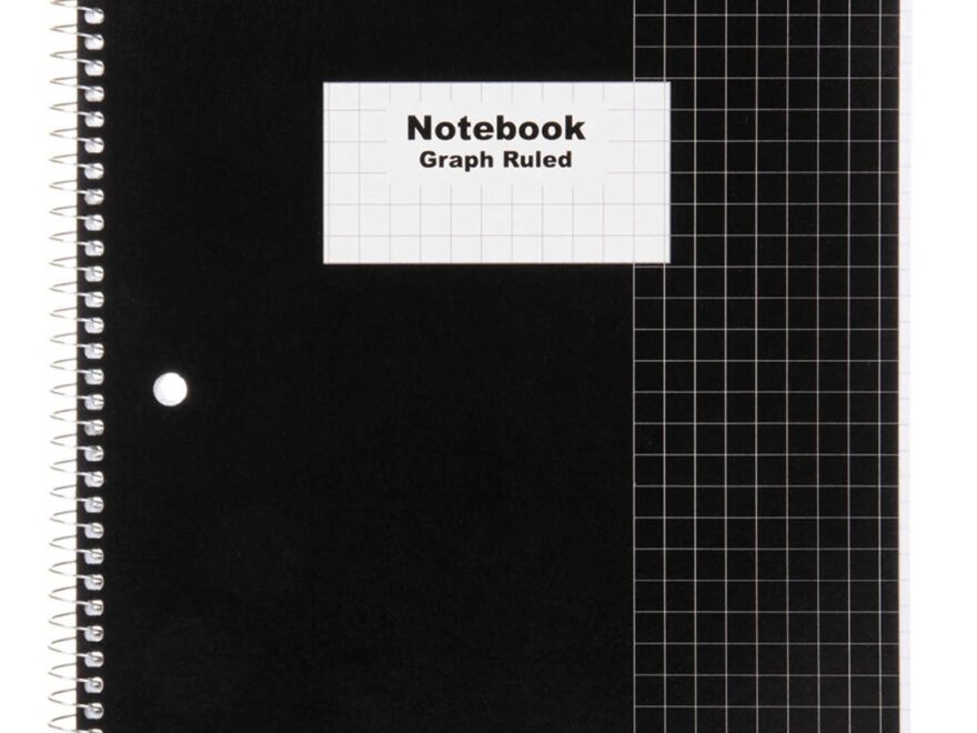 Mintra Graph Ruled Notebook 8 X 10 5 Black 70 Sheets 4 Pack Walmart