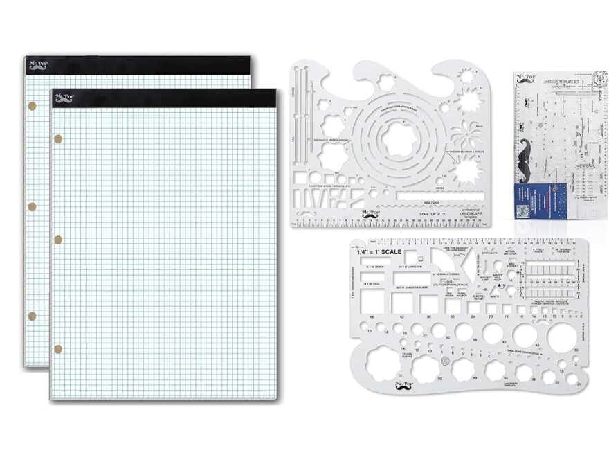 Mr Pen Graph Paper And Landscape Templates Amazon Office Products