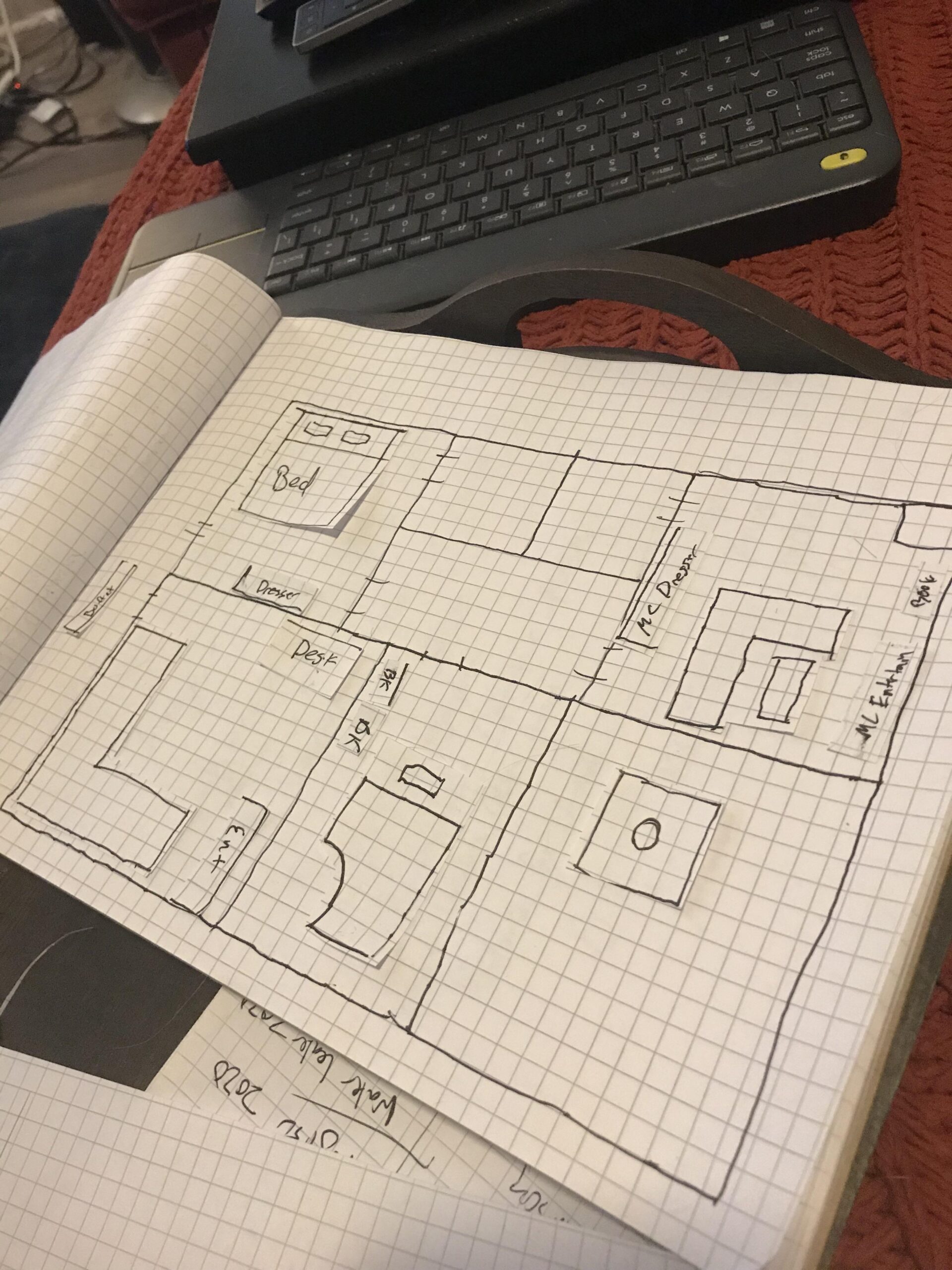 Graph Paper Drawing Of Tiny House